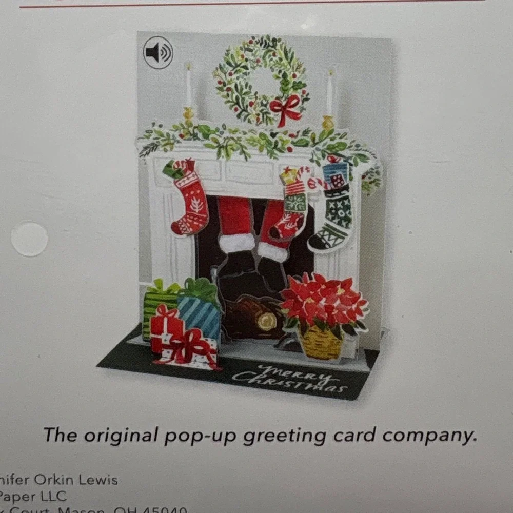Christmas Pop‎ Up Cards Lot of 4 Santa Reindeer Snowman Joy Wreath Merry Decor